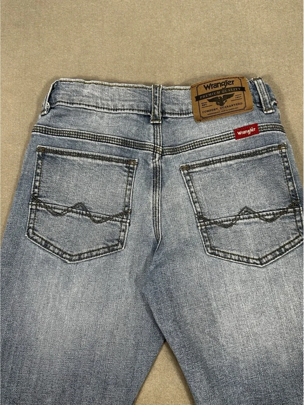 Wrangler Boys Jeans Size 7 Regular Taper Blue Denim Stretch 22x21